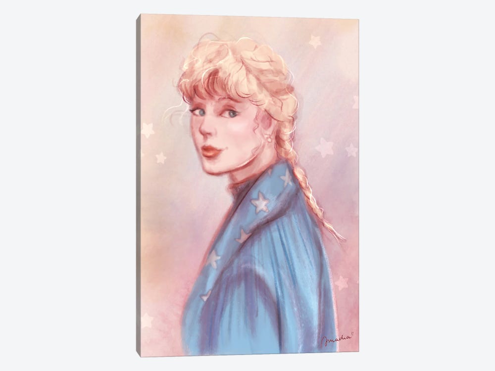 Taylor Swift With Braids by Amadeadraws 1-piece Canvas Wall Art