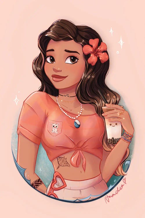 Moana With Brown Sugar Boba Milk Tea