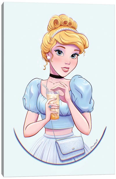 Cinderella With English Breakfast Latte Canvas Art Print - Amadeadraws