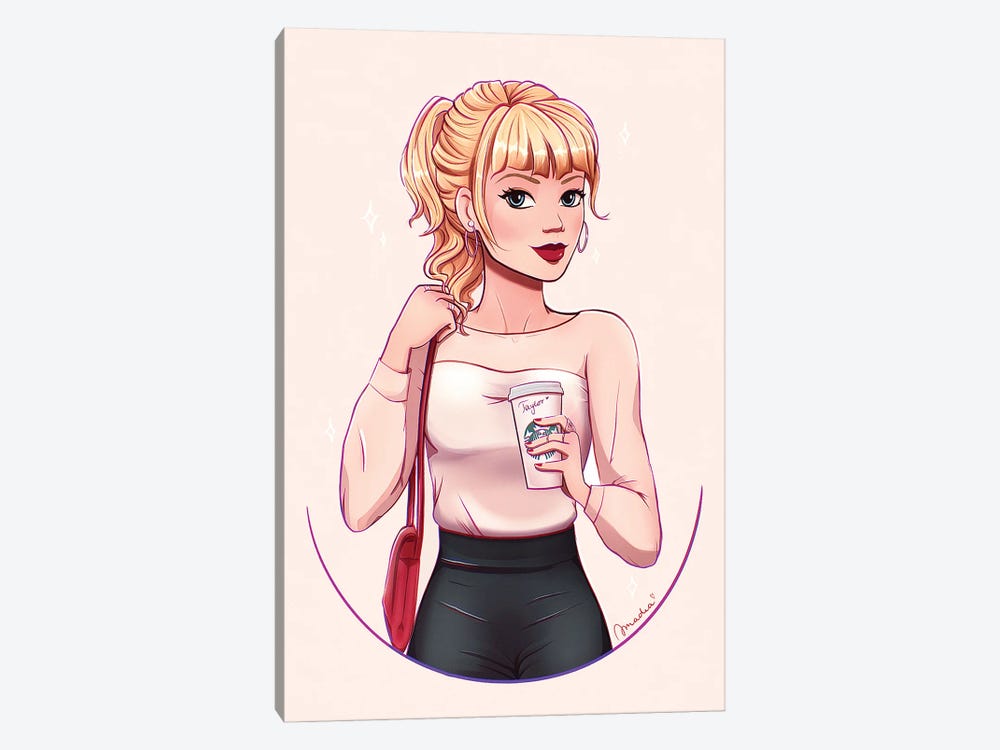Taylor Swift With Vanilla Latte by Amadeadraws 1-piece Canvas Print