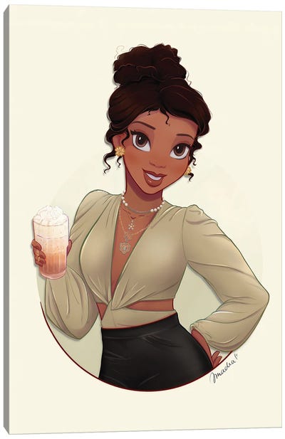Tiana With Cinnamon Dolce Latte Canvas Art Print - Amadeadraws
