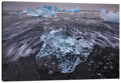 Bergy bits, Iceland II Canvas Art Print - Glacier & Iceberg Art