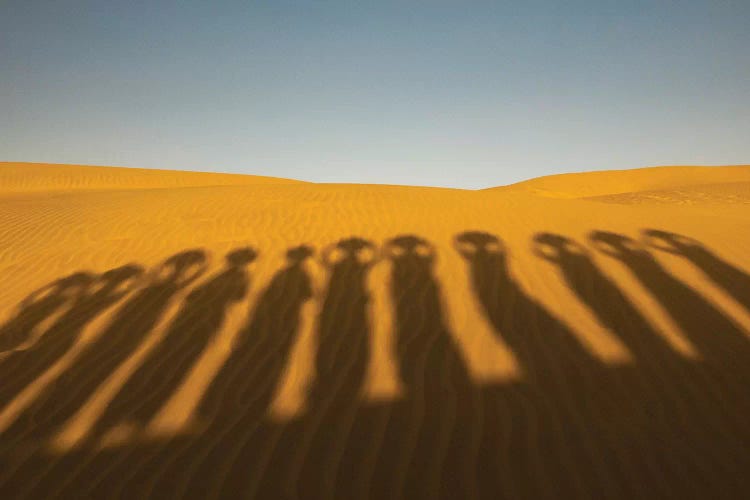 Shadows of waterbearers, Thar Desert, India