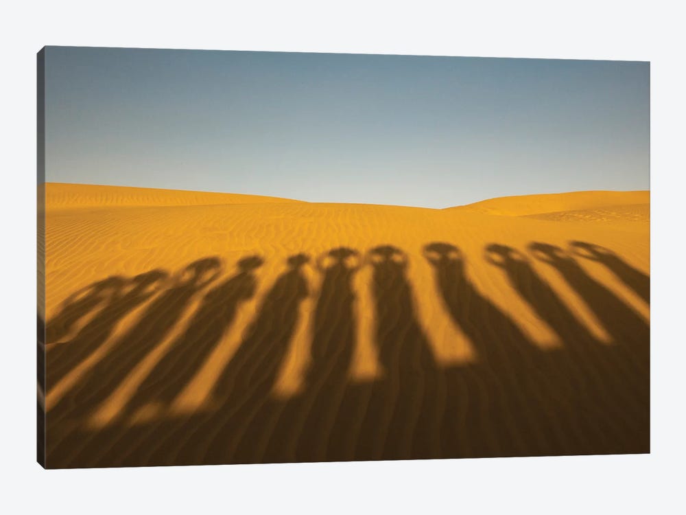 Shadows of waterbearers, Thar Desert, India by Art Wolfe 1-piece Canvas Print