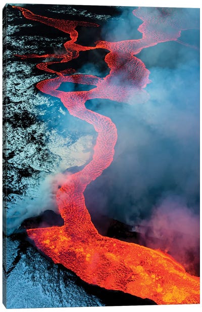 2014 eruption of Bardarbunga, Iceland Canvas Art Print - Volcano Art
