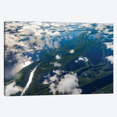 Aerial of Amazon River Basin, Manaus, Brazil I Canvas Print #AWO5} by Art Wolfe Art Print