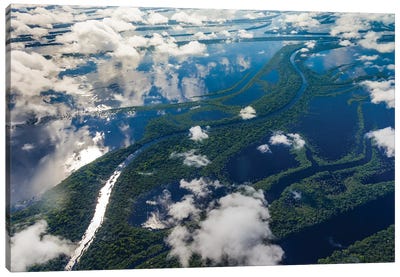 Aerial of Amazon River Basin, Manaus, Brazil I Canvas Art Print