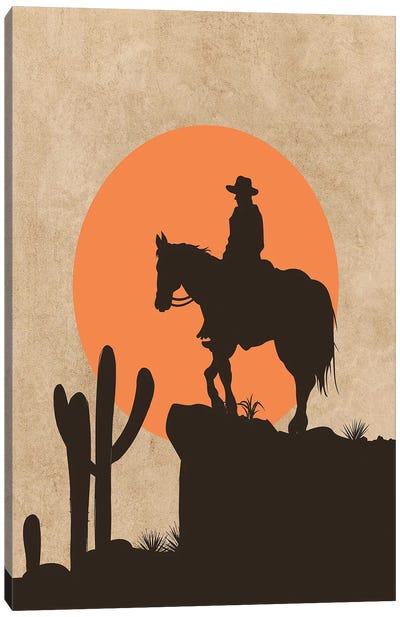Cowboy Sun Canvas Art Print - Cowboy & Cowgirl Art