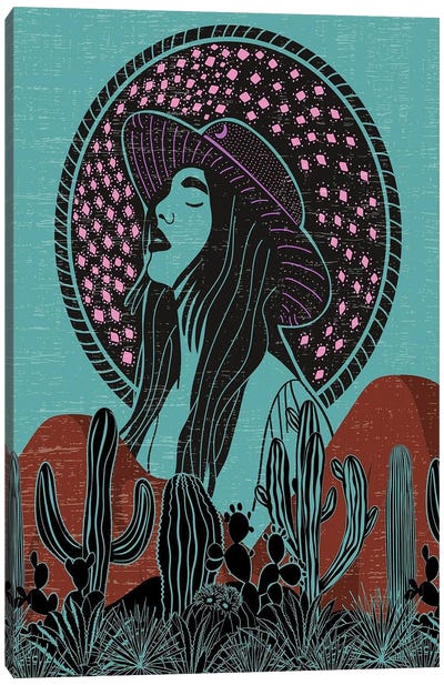 Desert Woman Canvas Art Print - Crescent Moon Art