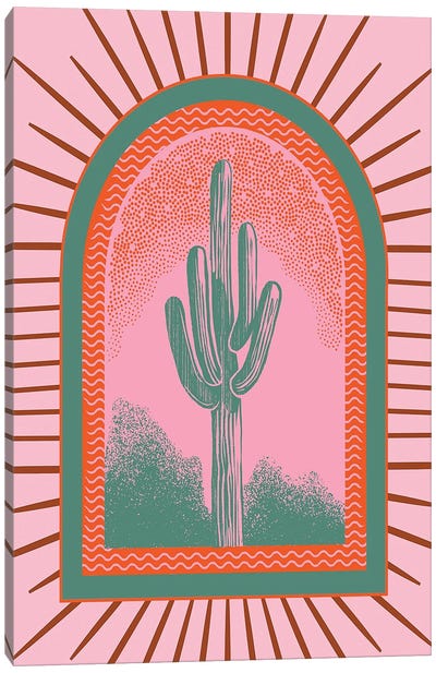 Electric Cactus Canvas Art Print