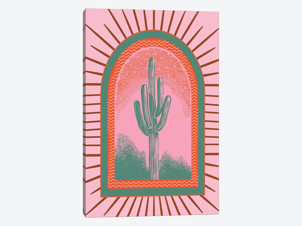 Electric Cactus by Arrow Wind Prints 1-piece Canvas Artwork