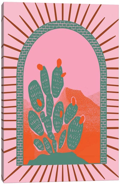 Electric Succulent Canvas Art Print - Cactus Art