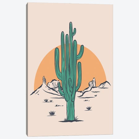 Lone Cactus Canvas Print #AWP18} by Arrow Wind Prints Canvas Art