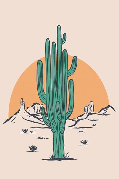 Arrow Wind Prints: Lone Cactus by Arrow Wind Prints