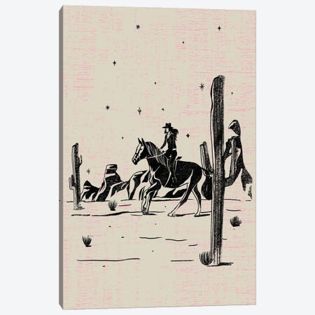 Lone Cowgirl Canvas Print #AWP19} by Arrow Wind Prints Canvas Art