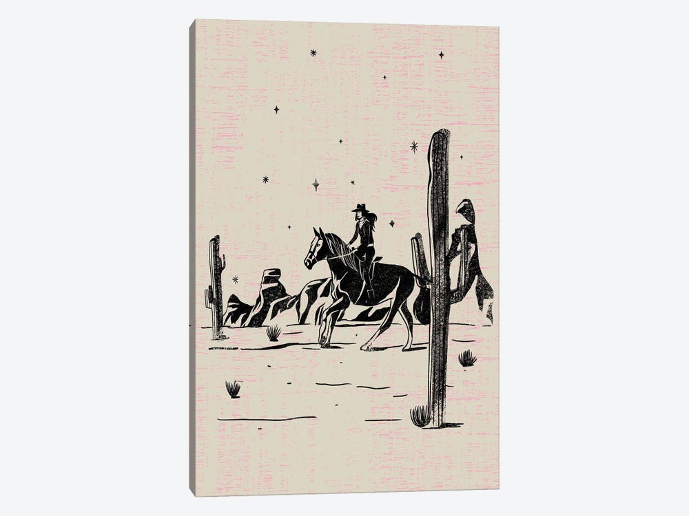 Lone Cowgirl by Arrow Wind Prints 1-piece Canvas Print