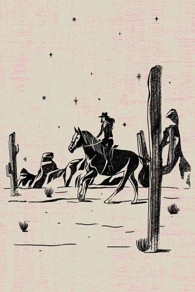 Cowboys & Cowgirls: Lone Cowgirl by Arrow Wind Prints