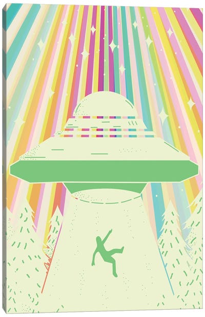 Alien Abduction Canvas Art Print - Rainbow Art