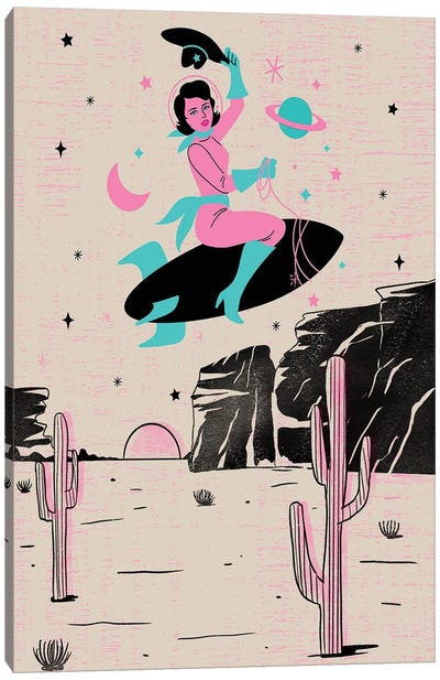 Space Cowgirl Canvas Art Print - Arrow Wind Prints