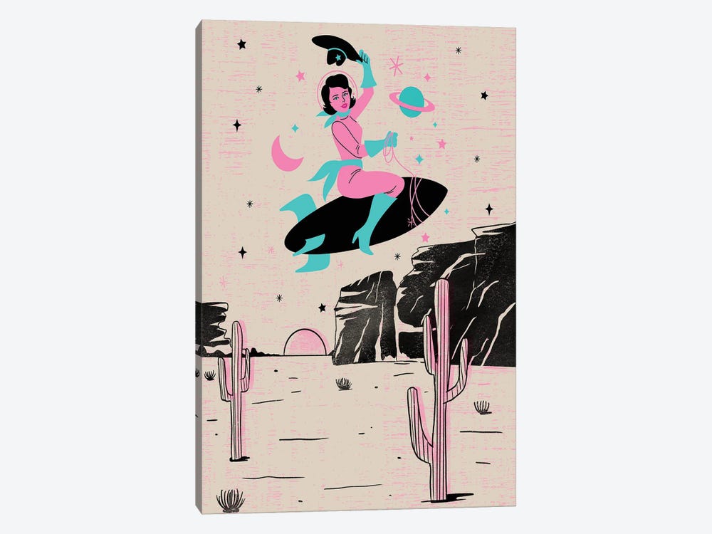 Space Cowgirl by Arrow Wind Prints 1-piece Canvas Art Print