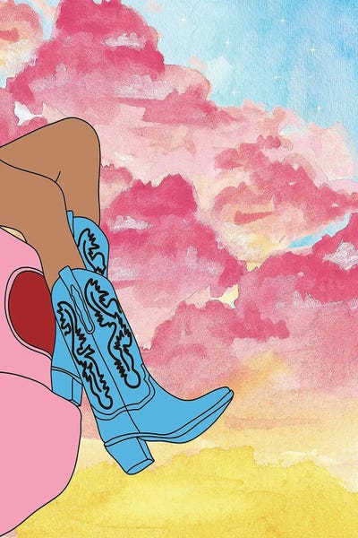 Sunset Boots by Arrow Wind Prints gallery poster