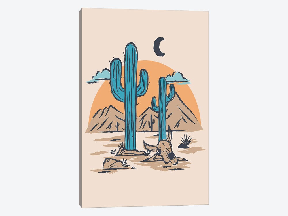 Turquoise Cacti by Arrow Wind Prints 1-piece Canvas Wall Art