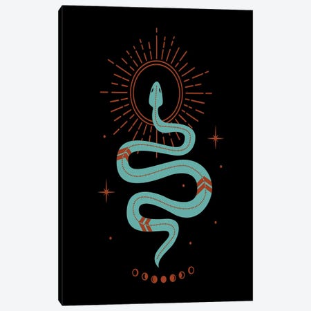 Turquoise Snake Canvas Print #AWP28} by Arrow Wind Prints Art Print