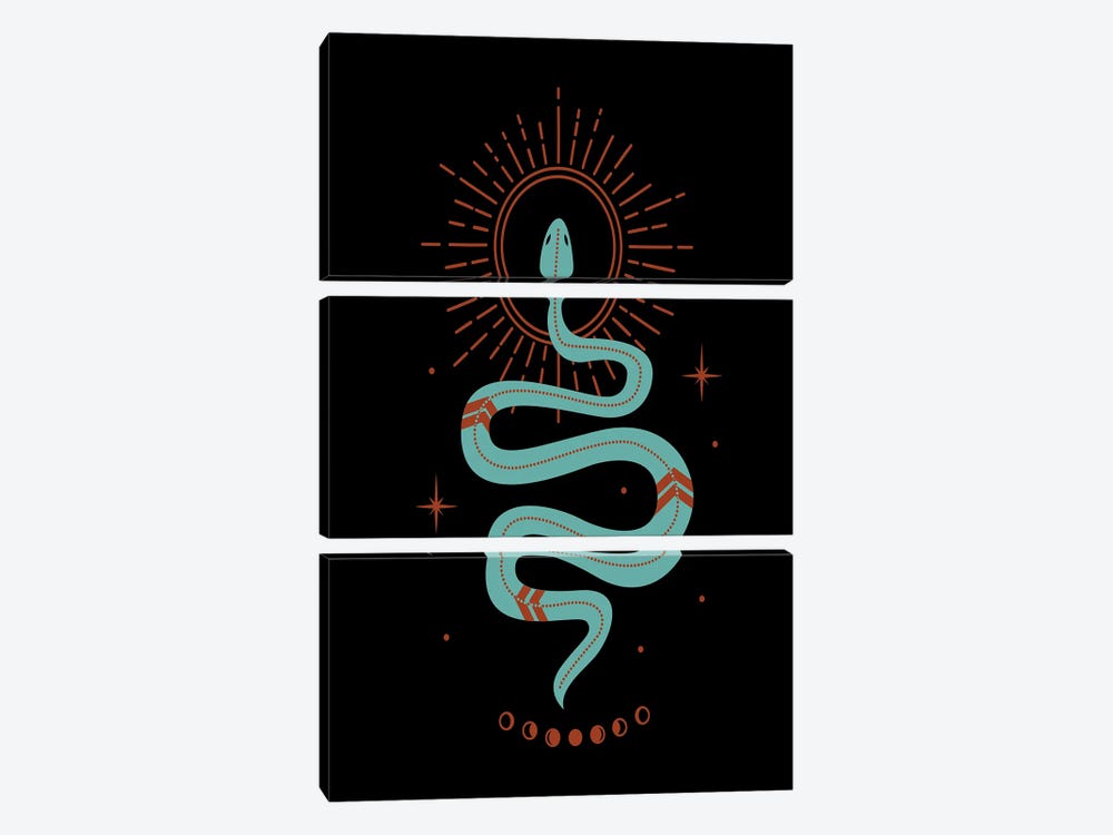Turquoise Snake by Arrow Wind Prints 3-piece Canvas Print