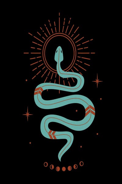 Tattoo Parlor: Turquoise Snake by Arrow Wind Prints