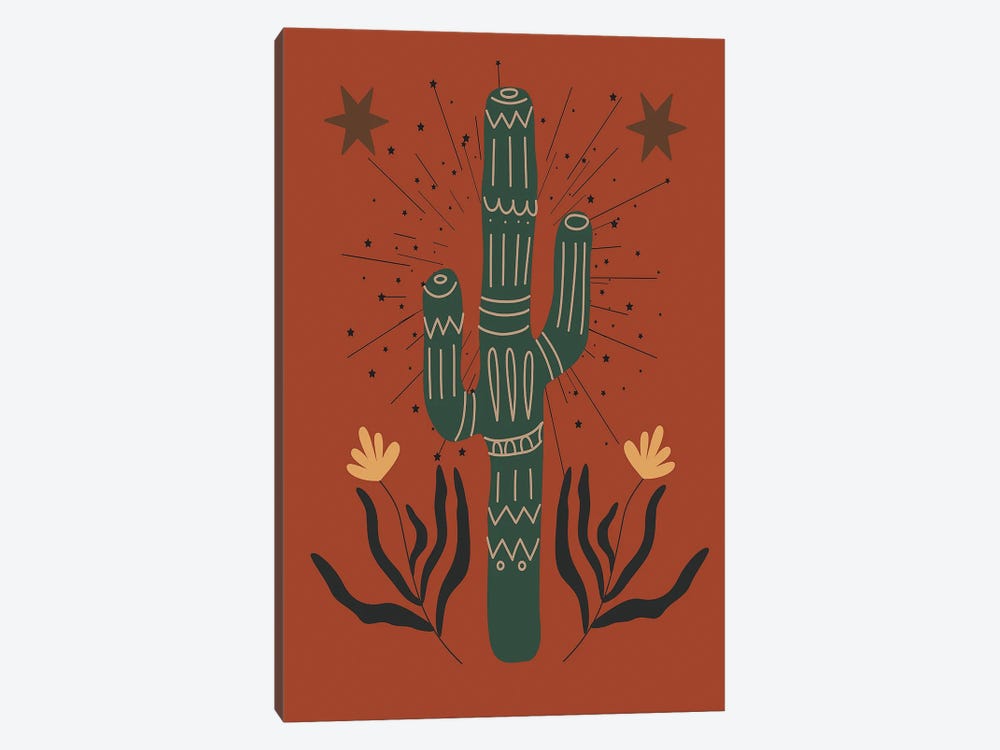 Western Cactus by Arrow Wind Prints 1-piece Canvas Artwork