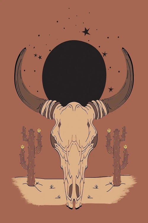 Bull Skull by Arrow Wind Prints wall art