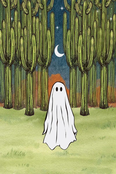 Cactus Ghost by Arrow Wind Prints canvas print
