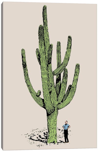 Cactus Man Canvas Art Print - Arrow Wind Prints