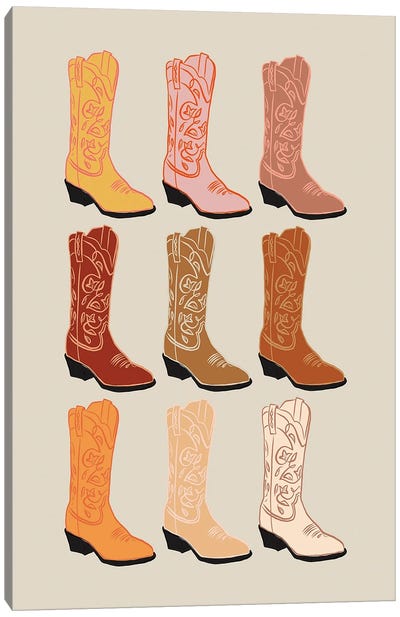 Cowboy Boots Canvas Art Print - Arrow Wind Prints