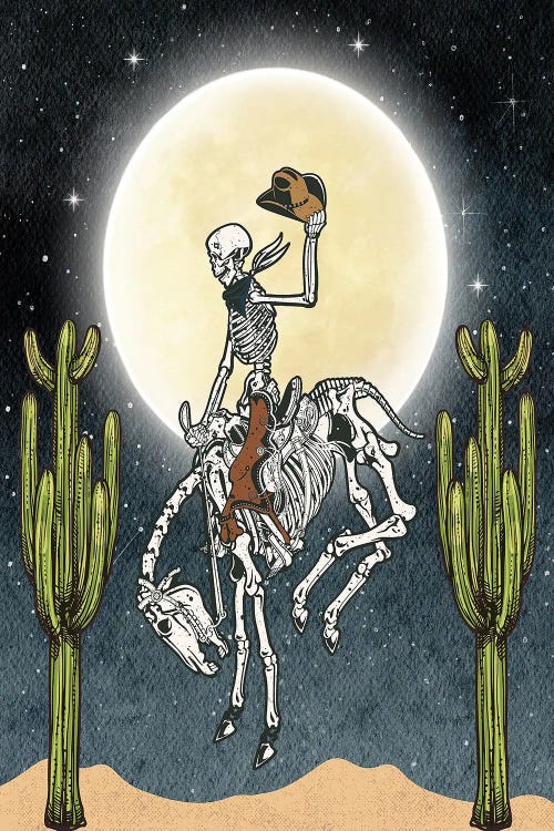 Cowboy Skeleton by Arrow Wind Prints wall art