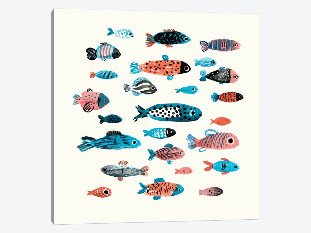 Fish School I 1-piece Canvas Art Print