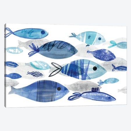 Fish Parade I Canvas Print #AWR140} by Annie Warren Canvas Art Print