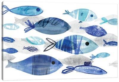 Fish Parade I Canvas Art Print