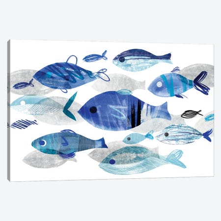 Fish Parade II Canvas Print #AWR141} by Annie Warren Art Print