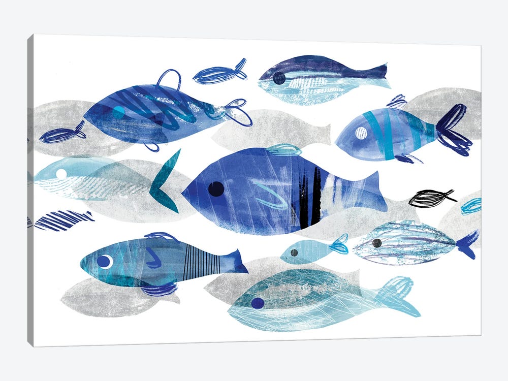 Fish Parade II by Annie Warren 1-piece Canvas Artwork