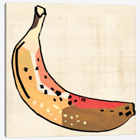 Framed Canvas Art (White Floating Frame) - Louis Vuitton Bananas I by Lena Smirnova ( Food & Drink > Food > Fruits > Bananas art) - 18x18 in