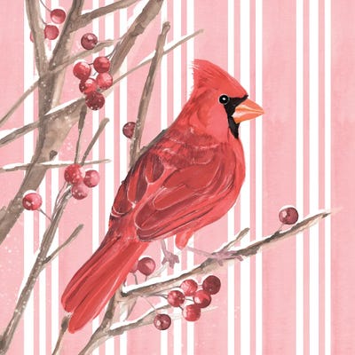 Winter Cardinal II by Annie Warren metal wall art