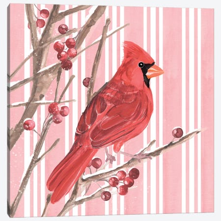 Winter Cardinal II Canvas Print #AWR290} by Annie Warren Canvas Art Print