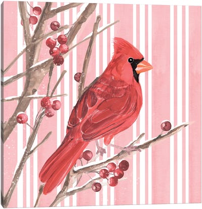 Winter Cardinal II Canvas Art Print - Cardinal Art