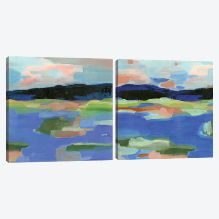 Blue Landing Diptych Canvas Print Set #AWR2HSET001} by Annie Warren Canvas Art Print