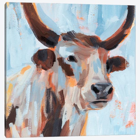 Vivid Cattle I Canvas Print #AWR304} by Annie Warren Canvas Wall Art