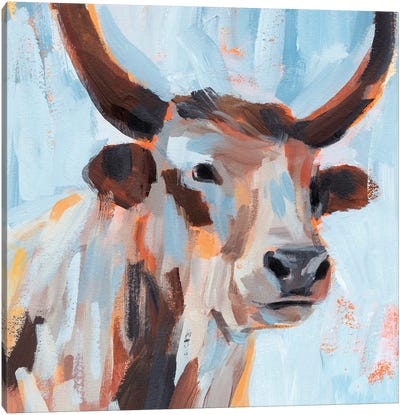 Vivid Cattle I Canvas Art Print