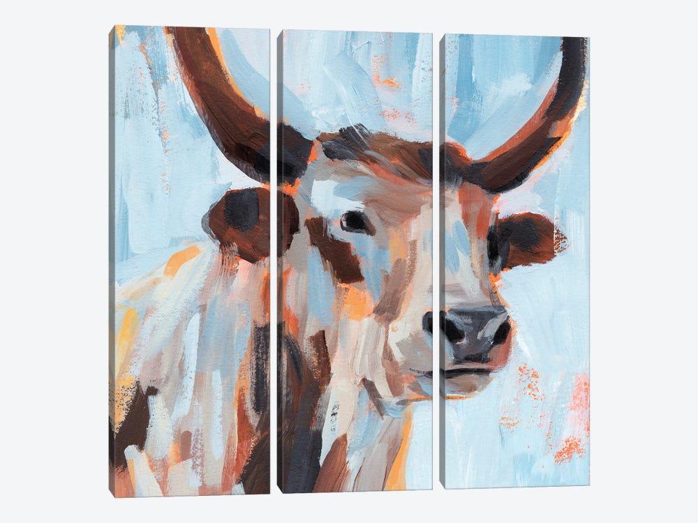 Vivid Cattle I by Annie Warren 3-piece Canvas Artwork