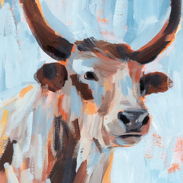 Modern Farmhouse Living Room: Vivid Cattle I by Annie Warren