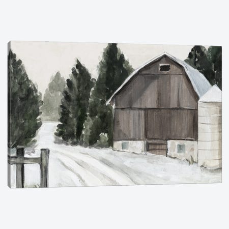 Winter Barn II Canvas Print #AWR305} by Annie Warren Canvas Art